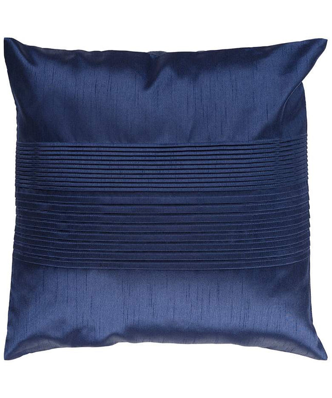 Surya Center Pleated 18" Square Navy Throw Pillow
