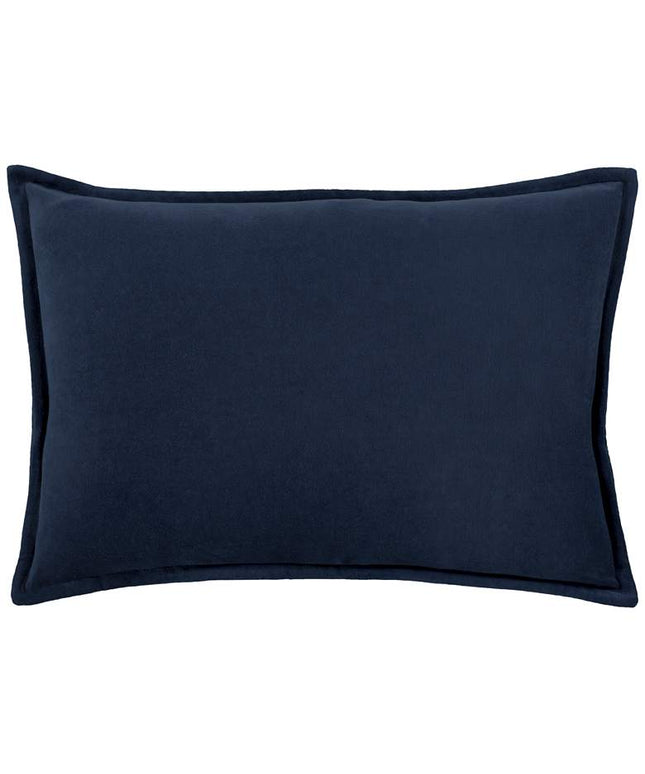 Surya Cotton Velvet Navy 19" x 13" Decorative Throw Pillow