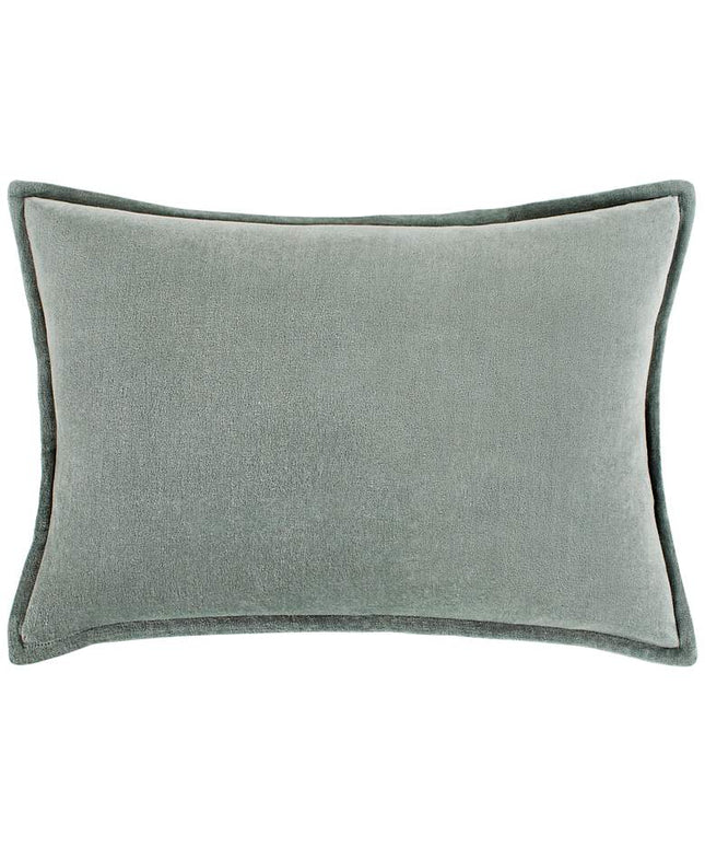 Surya Cotton Velvet Sea Foam 19" x 13" Decorative Pillow