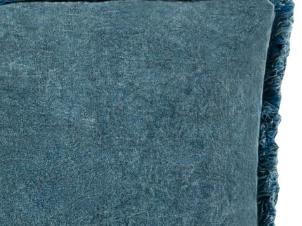 Surya Washed Cotton Velvet Denim 18" Square Throw Pillow