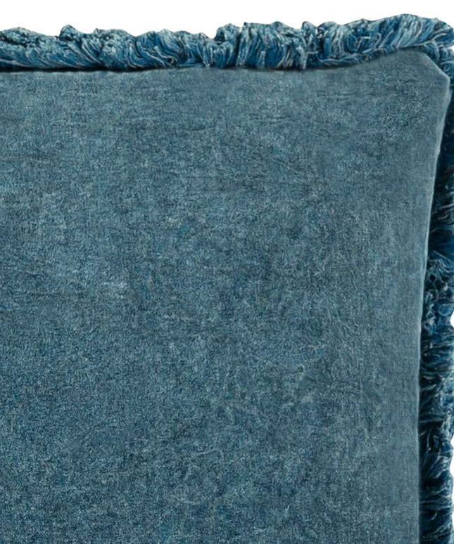 Surya Washed Cotton Velvet Denim 18" Square Throw Pillow