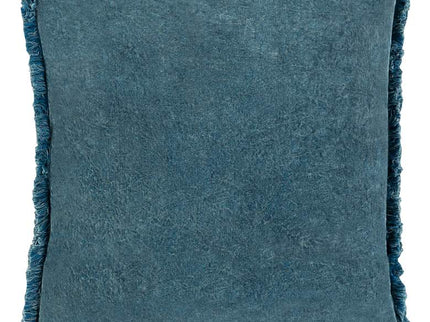 Surya Washed Cotton Velvet Denim 20" Square Throw Pillow