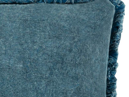 Surya Washed Cotton Velvet Denim 22" Square Throw Pillow