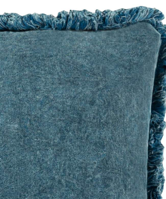 Surya Washed Cotton Velvet Denim 22" Square Throw Pillow