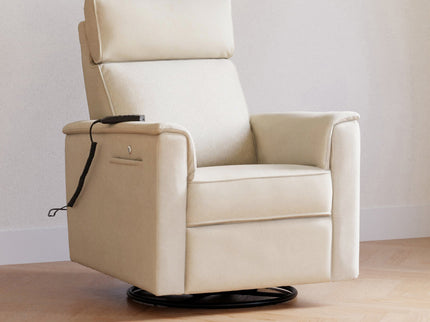 M17183PCMEW,Namesake,Willa Deluxe Power Glider Recliner w/Heat&Massage in Performance Cream Eco-Weave