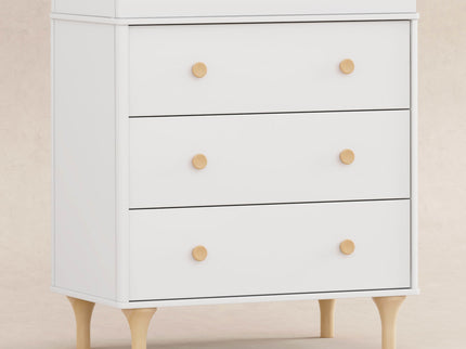 M9023WN,Babyletto,Lolly 3-Drawer Changer Dresser w/Removable Changing Tray in White/Natural