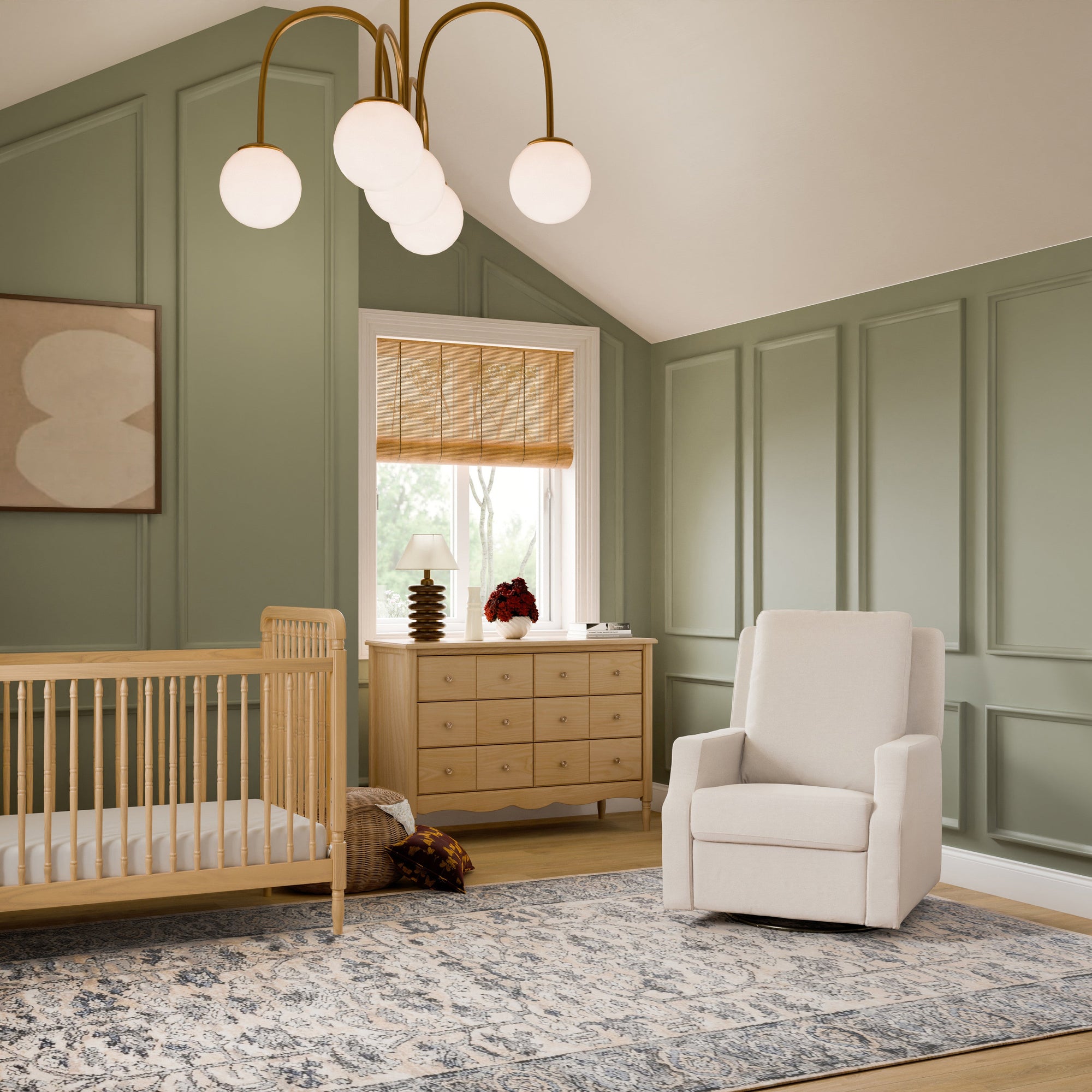 M22287PCMEW,Namesake,Crewe Recliner and Swivel Glider in Performance Cream Eco-Weave