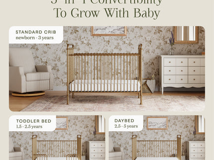 M15501VG,Namesake,Abigail 3-in-1 Convertible Crib in Vintage Gold