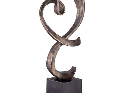 Swirling Heart 17 1/4" High Brushed Nickel Modern Sculpture