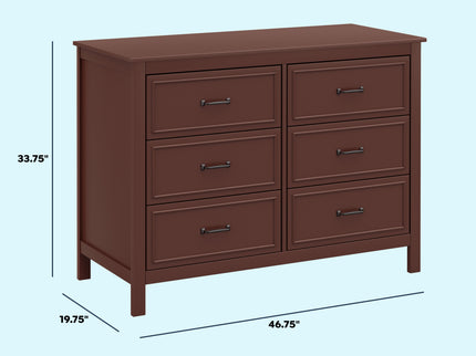 M12826CR,DaVinci,Charlie 6-Drawer Double Dresser in Crimson