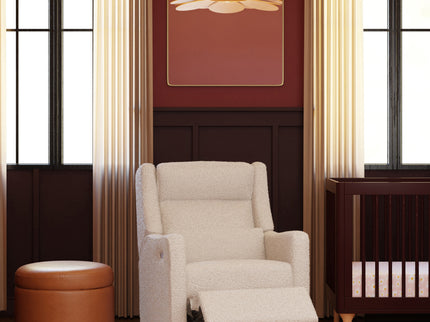 M11286AT,Babyletto,Kiwi Plus Power Glider Recliner w/ Power Headrest in Almond Teddy Loop