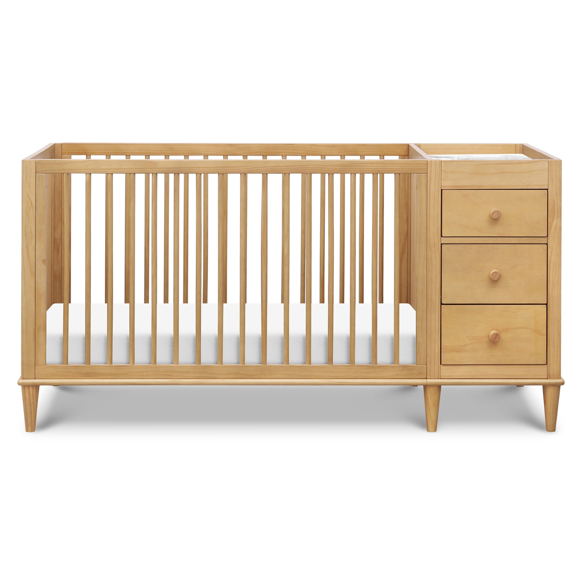 W4991HY,DaVinci,Marley Convertible 3-in-1 Crib and Changer Combo in Honey