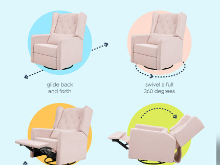 M22487PBPEW,DaVinci,Everly Recliner in Performance Pale Blush Pink Eco-Weave