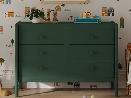 M25126FRGR,DaVinci,Birdie 6-Drawer Dresser in Forest Green