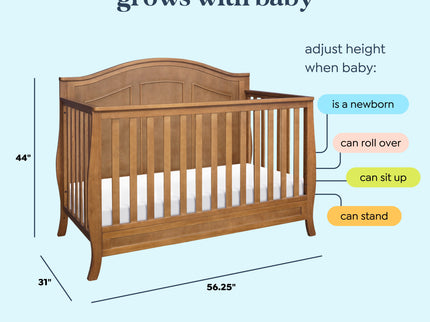 M20101CT,DaVinci,Emmett 4-in-1 Convertible Crib in Chestnut