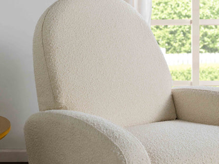 M23188WBLB,Babyletto,Nami Glider Recliner w/ Electronic Control and USB in Ivory Boucle w/Light Wood Base
