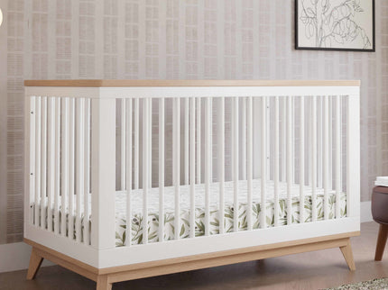 M5801WNX,Babyletto,Scoot 3-in-1 Convertible Crib w/ToddlerBedConversion Kit in White/WashedNatural