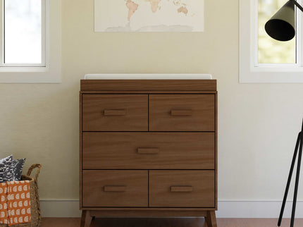 M5823NL,Babyletto,Scoot 3-Drawer Changer Dresser in Natural Walnut