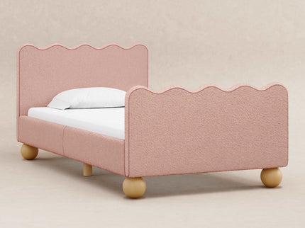 M31369PRSBRY,Babyletto Kids,Rizo Twin Bed in Performance Rose Boucle w/Raspberry Piping