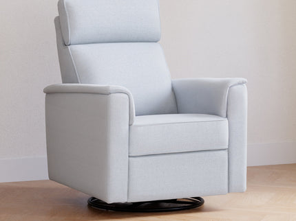M17186PCET,Namesake,Willa Plus Power Glider Recliner w/ Power Headrest in Performance Blue Chambray Eco-Twill