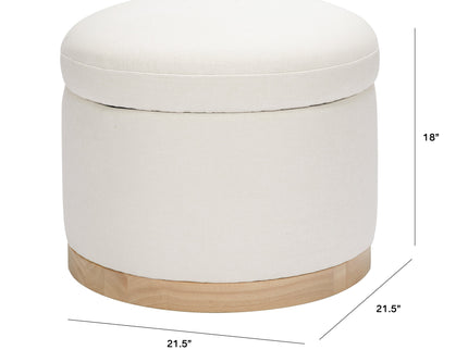 M22885PCMEWLB,Babyletto,Naka Storage Ottoman in Performance Cream Eco-Weave w/ Light wood base