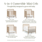 M15398VG,Namesake,Winston 4-in-1 Convertible Mini Crib in Vintage Gold