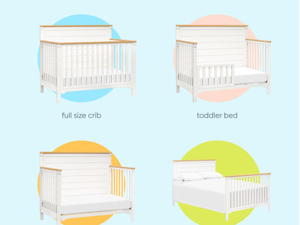 M27201RWHY,DaVinci,Shea 4-in-1 Convertible Crib in Warm White and Honey