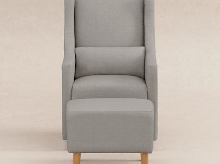 M11287PGEW,Babyletto,Toco Swivel Glider and Ottoman in Performance Grey Eco-Weave w/Natural Feet