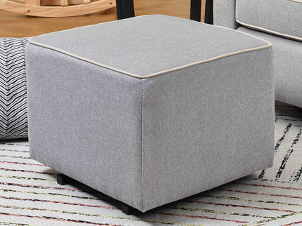 M13985GCM,DaVinci,Davinci Universal Gliding Ottoman in Grey Finish with Cream Piping