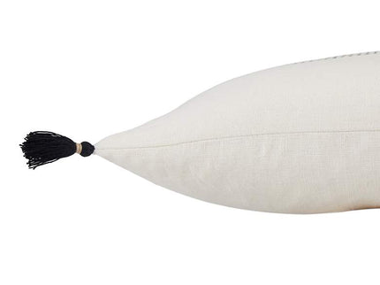 Taiga Yamanik White and Beige Stripes 21"x13" Throw Pillow