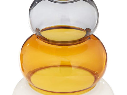 Tanger 10 1/4" Triple Amber Glass Vase Set of 2