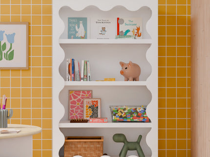 M31111W,Babyletto Kids,Lido Wave Bookcase in White