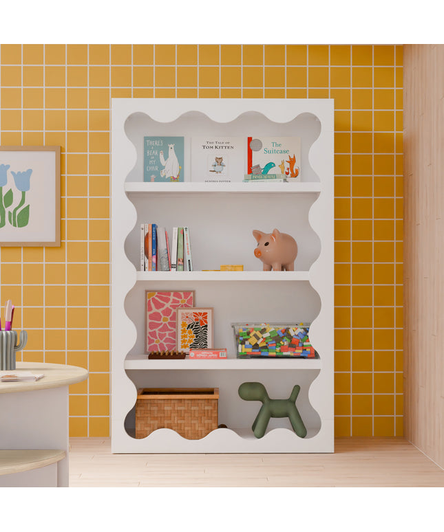 M31111W,Babyletto Kids,Lido Wave Bookcase in White