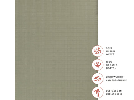 T29733MCA,Babyletto,Matcha Muslin All-Stages Midi Crib Sheet in GOTS Certified Organic Cotton