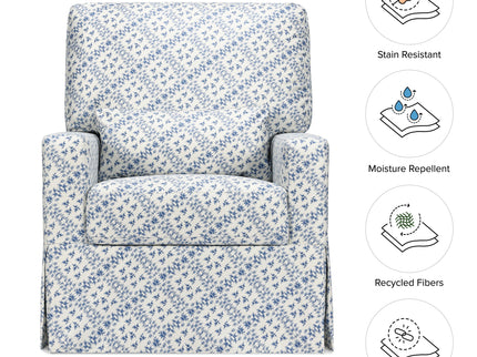 M21787BLT,Namesake,Sarah Flint x Namesake Crawford Swivel Glider in Blue Lattice Performance Eco-Weave