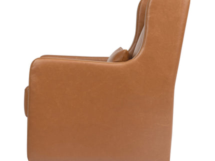 M22187TANG,Babyletto,Wally Swivel Glider in Tan Vegan Leather w/Gold Base