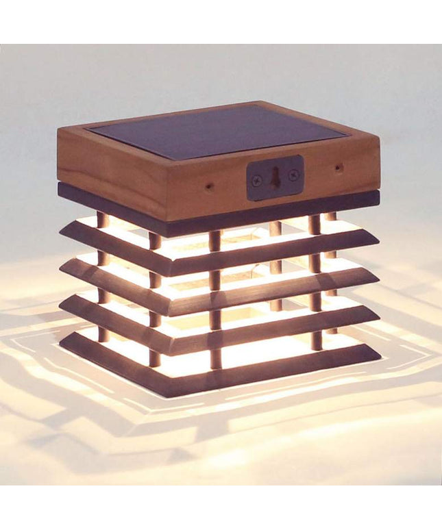 Tekura 6" High Teak Wood Motion Sensor Outdoor Solar Sconce