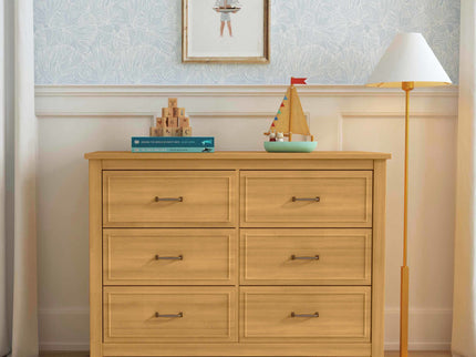 M12826HY,DaVinci,Charlie 6-Drawer Double Dresser in Honey