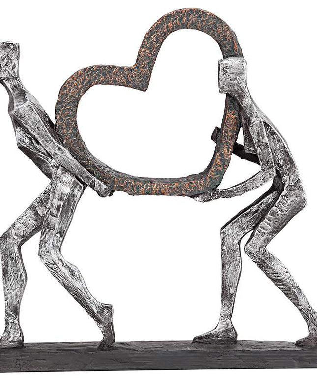 The Weight of Love 12" High Figurines and Heart Sculpture