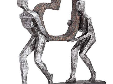 The Weight of Love 12" High Figurines and Heart Sculpture