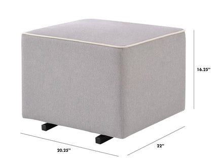 M13985GCM,DaVinci,Davinci Universal Gliding Ottoman in Grey Finish with Cream Piping
