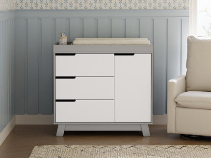 M4223GW,Babyletto,Hudson 3-Drawer Changer Dresser w/Removable Changing Tray in Grey/White