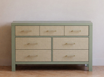 M24816FSPSEW,Namesake,Eloise 7-Drawer Assembled Dresser in French Sage and Performance Sand Eco-Weave
