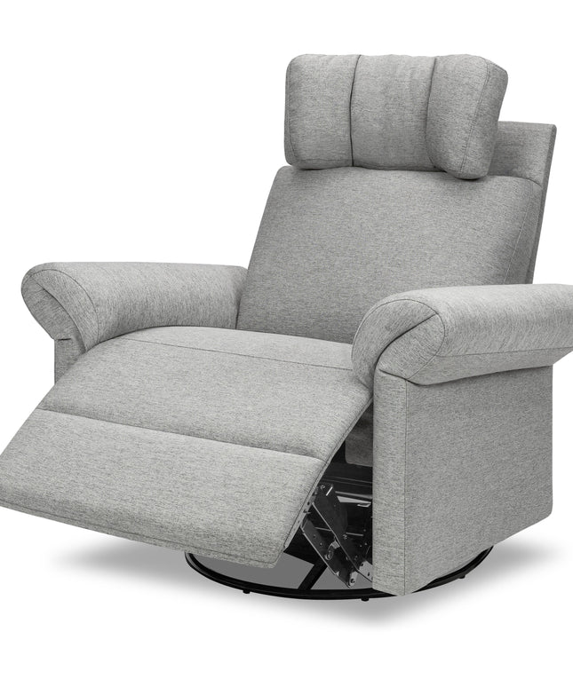 M24386FTG,DaVinci,Suzy Flex Swivel Recliner w/ Adj. Arms & Headrest in Frost Grey