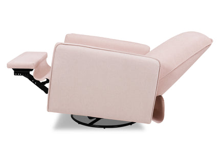 M19387PBPEW,DaVinci,Penny Swivel Recliner in Performance Pale Blush Pink Eco-Weave