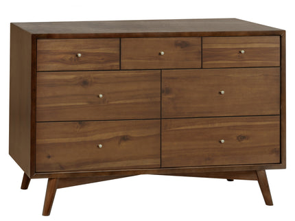 M15916NL,Palma 7-Drawer Double Dresser  Assembled in Natural Walnut