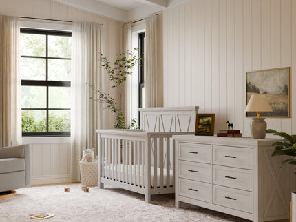 B14516WDF,Monogram by Namesake,Emory Farmhouse 6-Drawer Dresser in White Driftwood