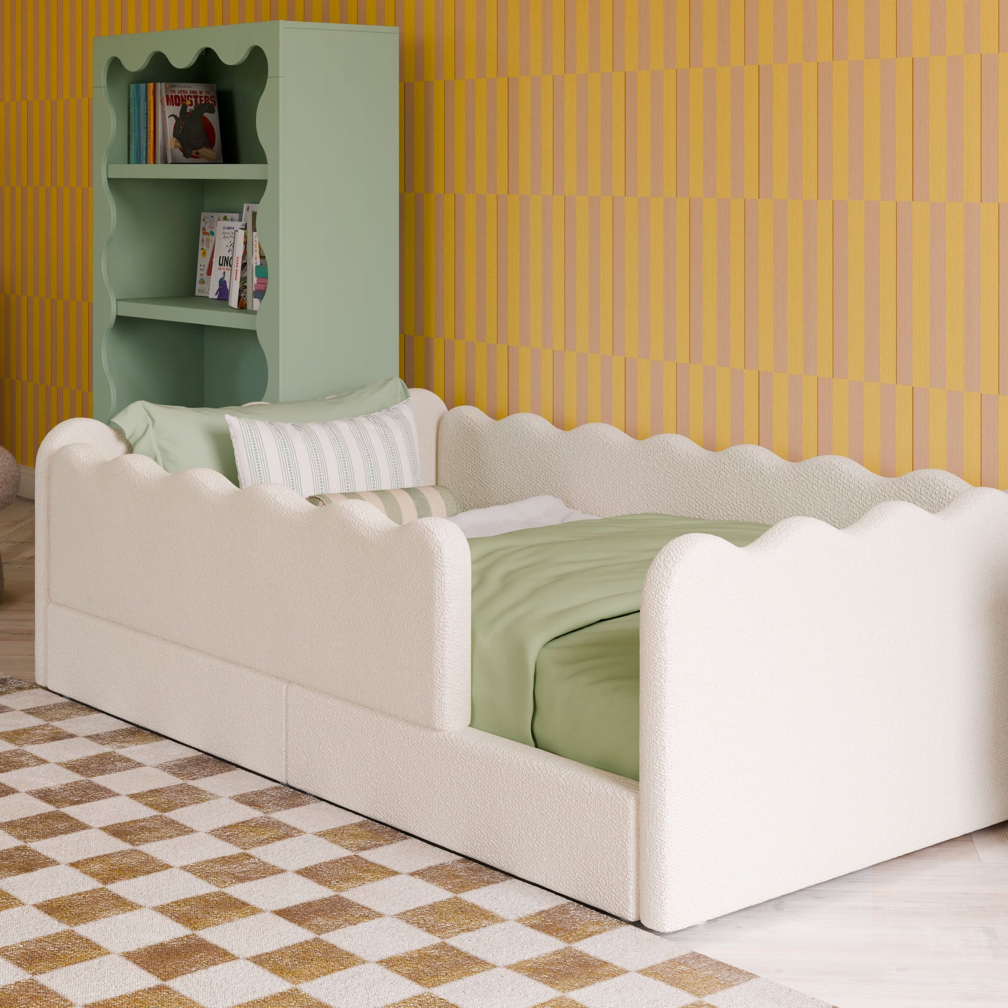 M31376PWB,Babyletto Kids,Rizo Montessori-Inspired Twin Bed in Performance Ivory Boucle