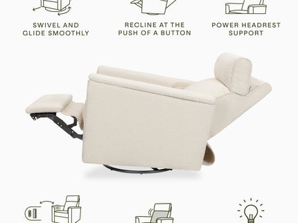 M17182PWB,Namesake,Willa Pro Power Glider Recliner w/ Power Lumbar in Performance Ivory Boucle