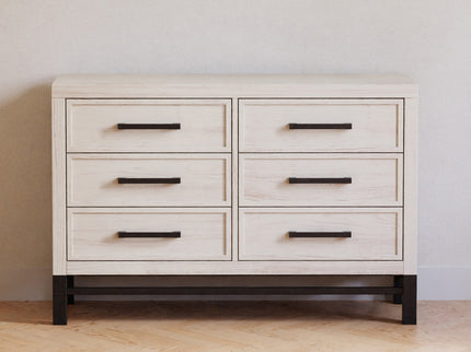 B25816WDF,Monogram by Namesake,Newbern 6-Drawer Assembled Dresser in White Driftwood